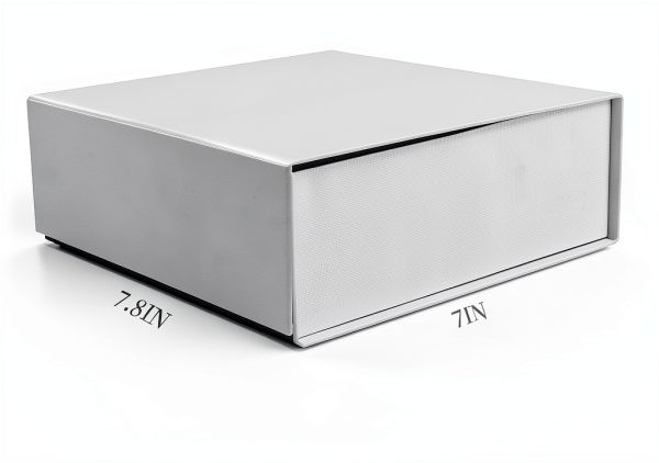 Rsgift White Gift Box with Lid, 7.8x7x3.1 Inches(Inside size:7.4x6.8x3 inches), Magnetic Closure Small box for Men - Wedding, Birthday, Graduation Packaging-1