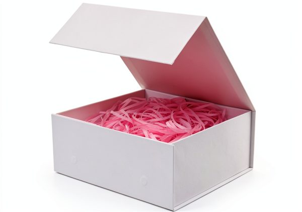 Rsgift White Gift Box with Lid, 7.8x7x3.1 Inches(Inside size:7.4x6.8x3 inches), Magnetic Closure Small box for Men - Wedding, Birthday, Graduation Packaging-0