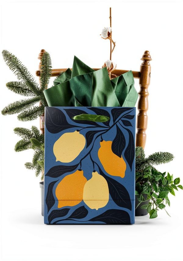 qiqee 7.9"x4.3"x9.6" 6PCS Clash Flowers Paper Gift Bags with Tissue Paper Handles Medium Size Bags（12pcs Tissue Paper ）-5
