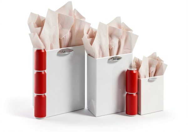 qiqee 7.9"x4.3"x9.6" 6PCS Clash Flowers Paper Gift Bags with Tissue Paper Handles Medium Size Bags（12pcs Tissue Paper ）-6