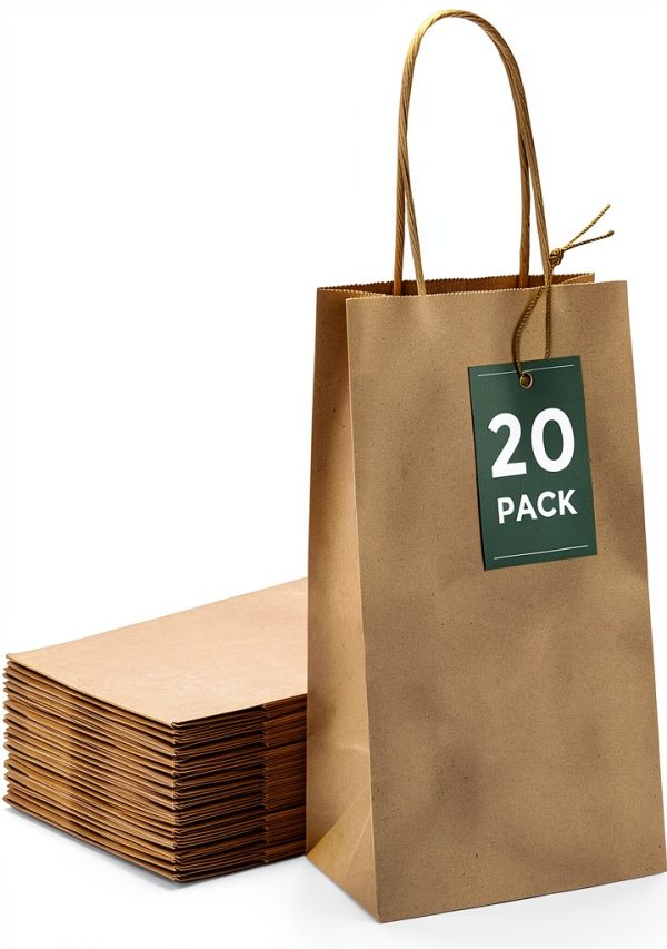 GSSUSA Brown Paper Bags Small Gift Kraft Bags 5.25x3.75x8 Bulk-0